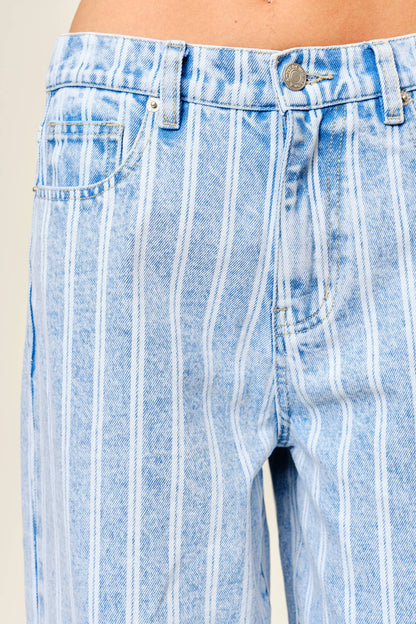 AJP5866 STRIPED DENIM STRAIGHT PANTS