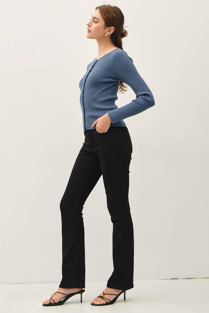 Ribbed Button Up Cardigan