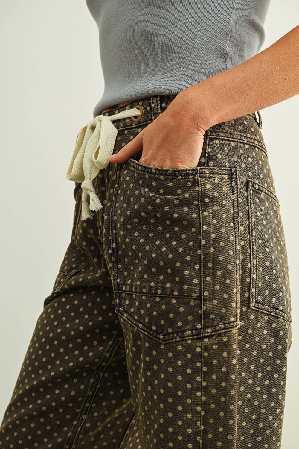 Polka Dot Barrel Pants