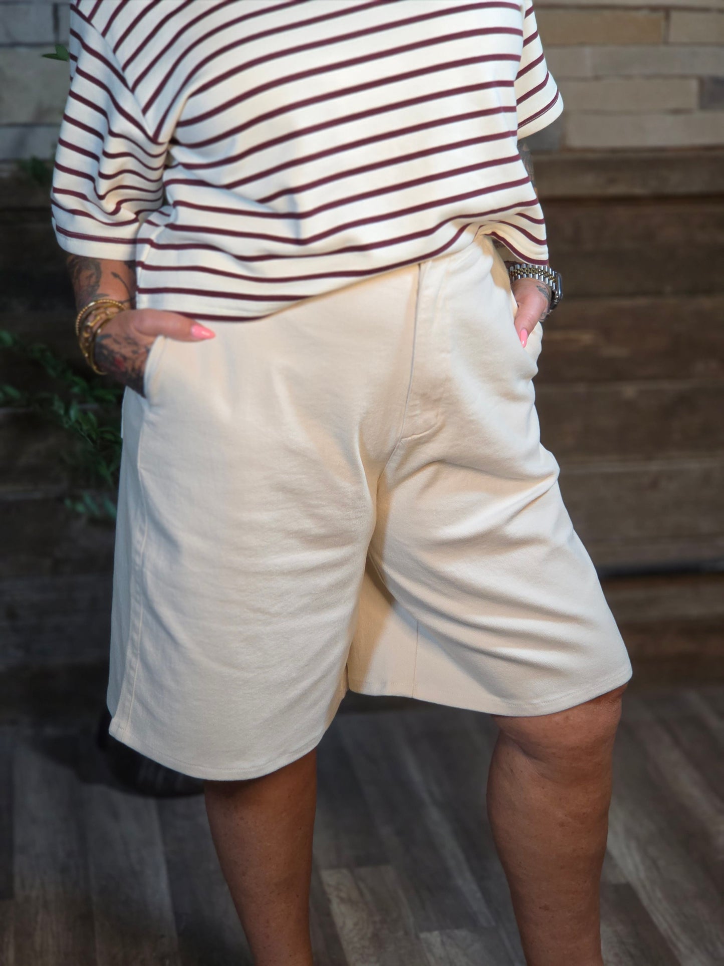 Contemporary Long Denim Shorts