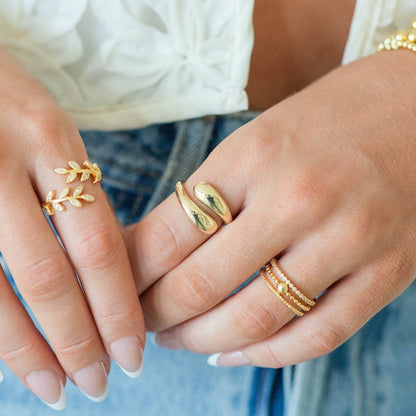 Pavé Adjustable Leaf Ring