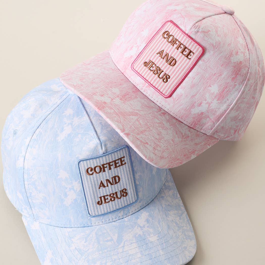 COFFEE AND JESUS Patch Embroidered Camo Trucker Hat