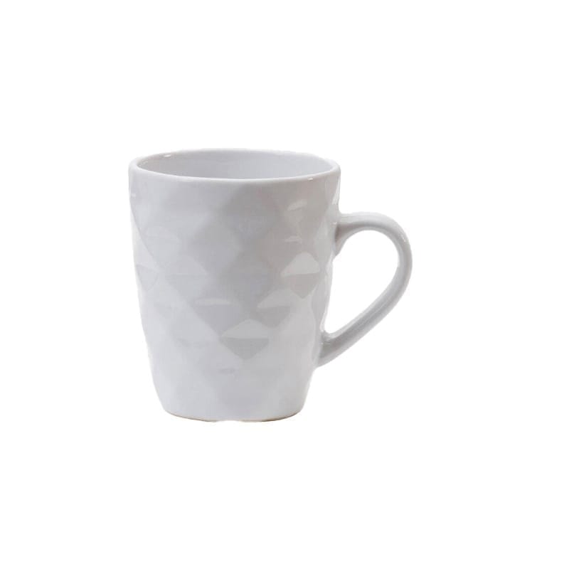 White Ceramic Geometric Imprint Mug