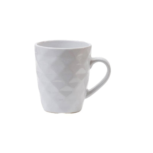 White Ceramic Geometric Imprint Mug
