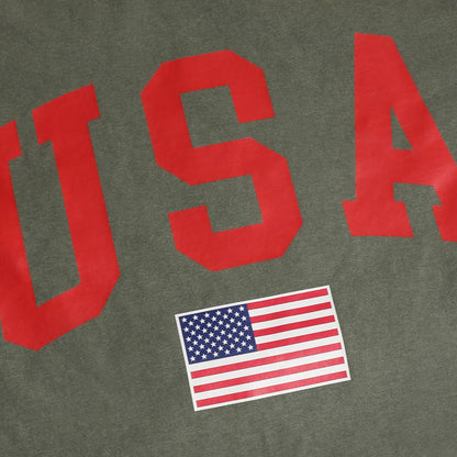 **Pre-Order**  USA American Flag Varsity Garment-Dyed Heavy Cotton T-Shirt