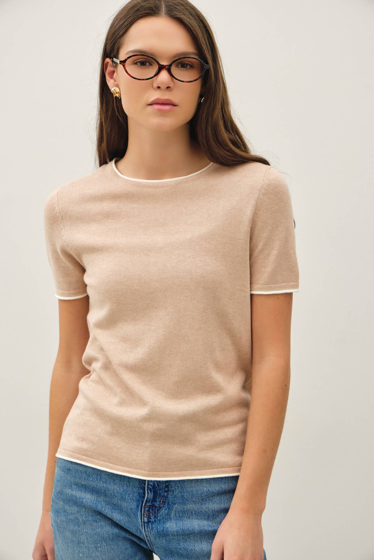 Faux Layered Short Sleeve