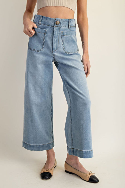 Straight Leg Denim Pants
