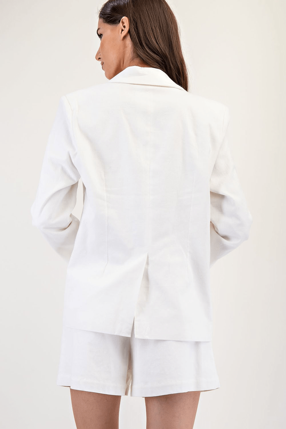 Long Sleeve Blazer Jacket White