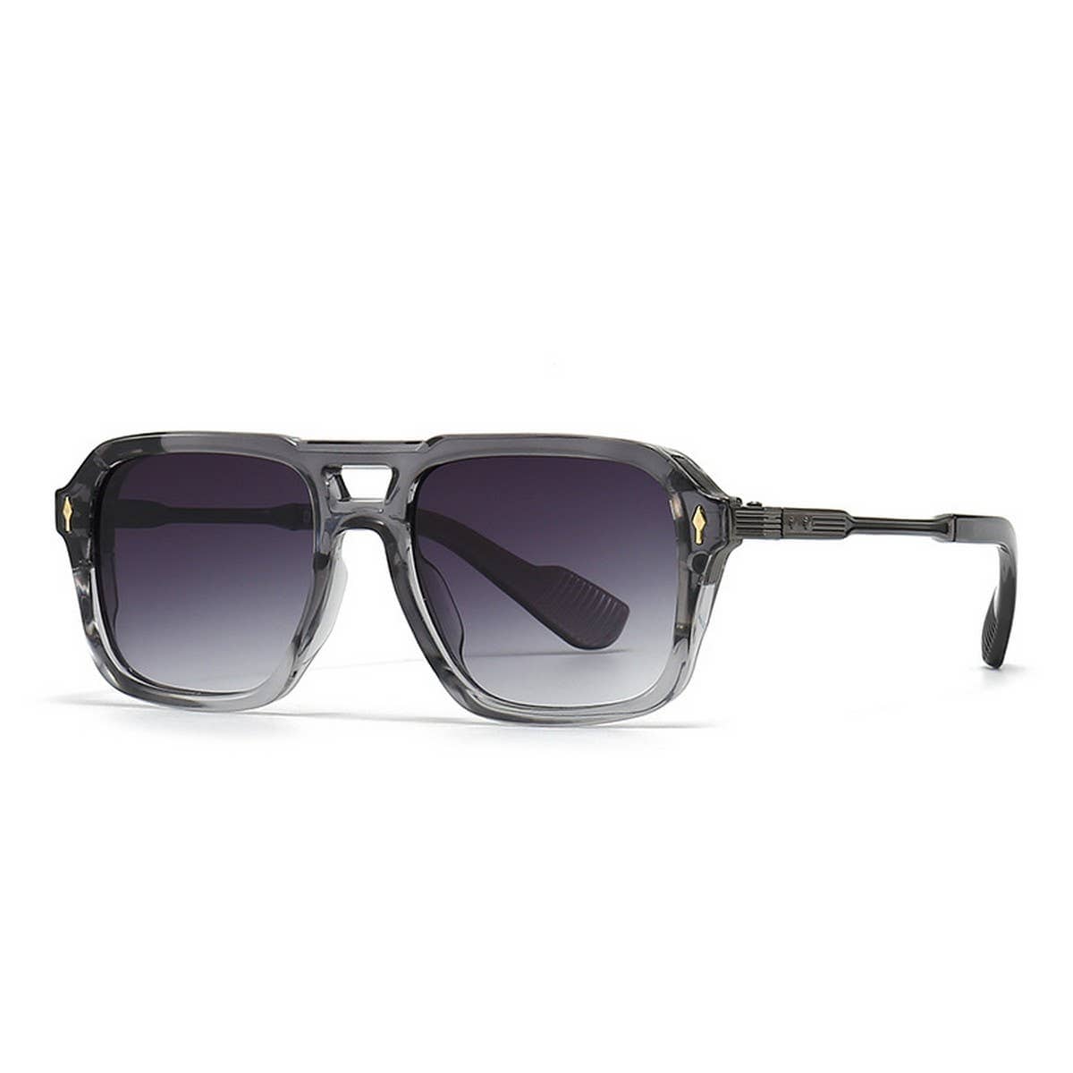 Retro Double Beam Square Frame Sunglasses
