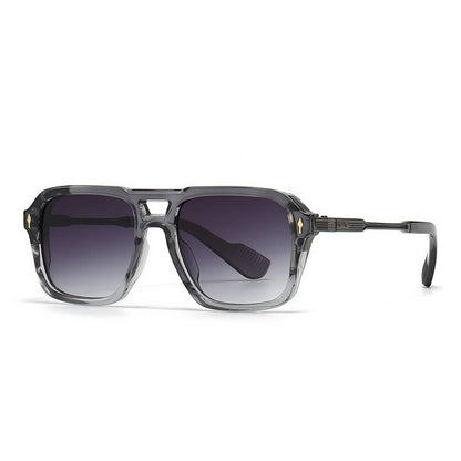 Retro Double Beam Square Frame Sunglasses