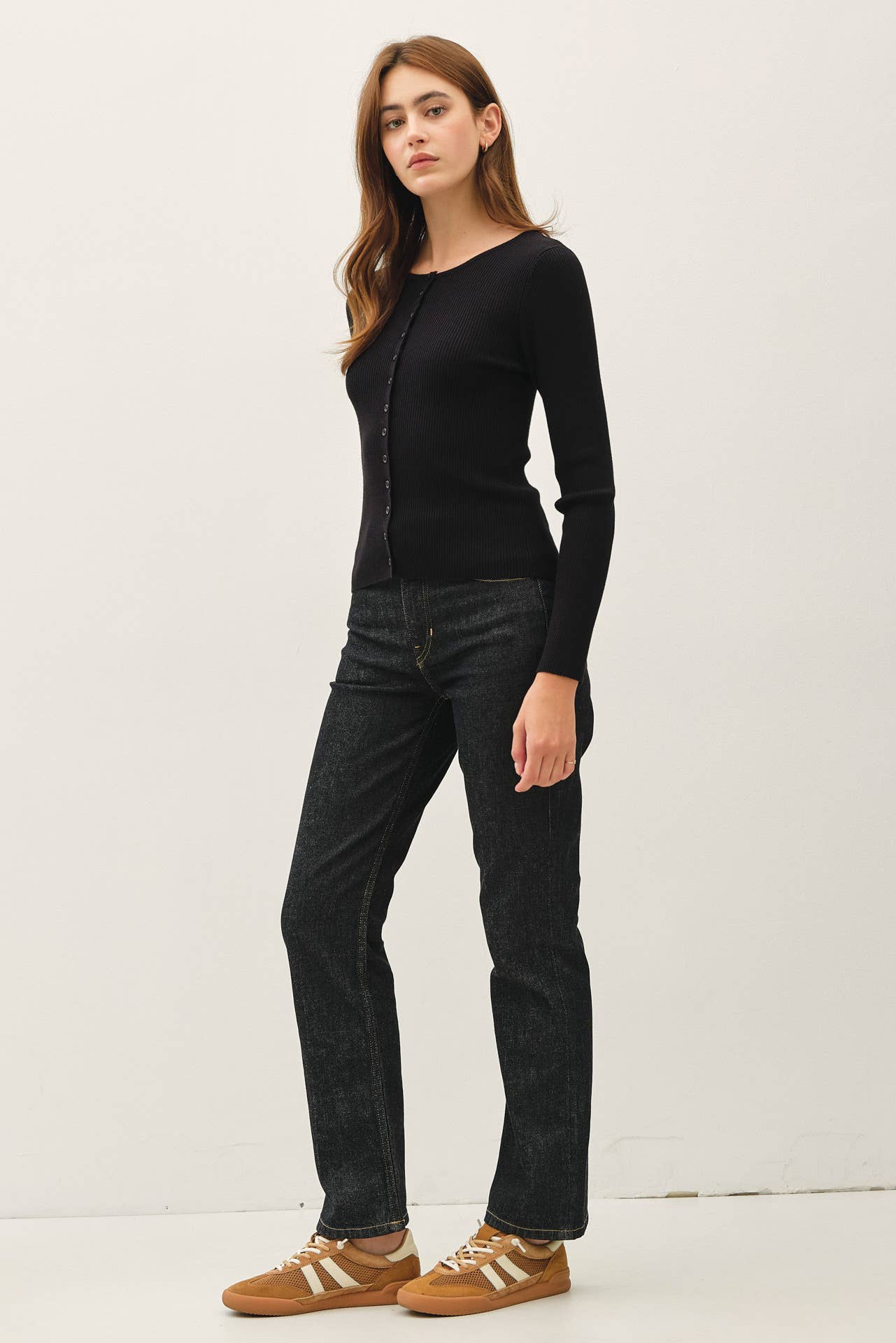 Ribbed Button Up Cardigan