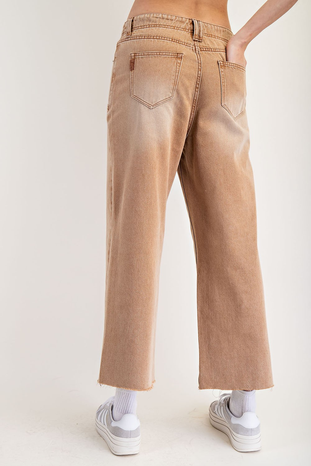 Raw Hem Straight Leg Pants
