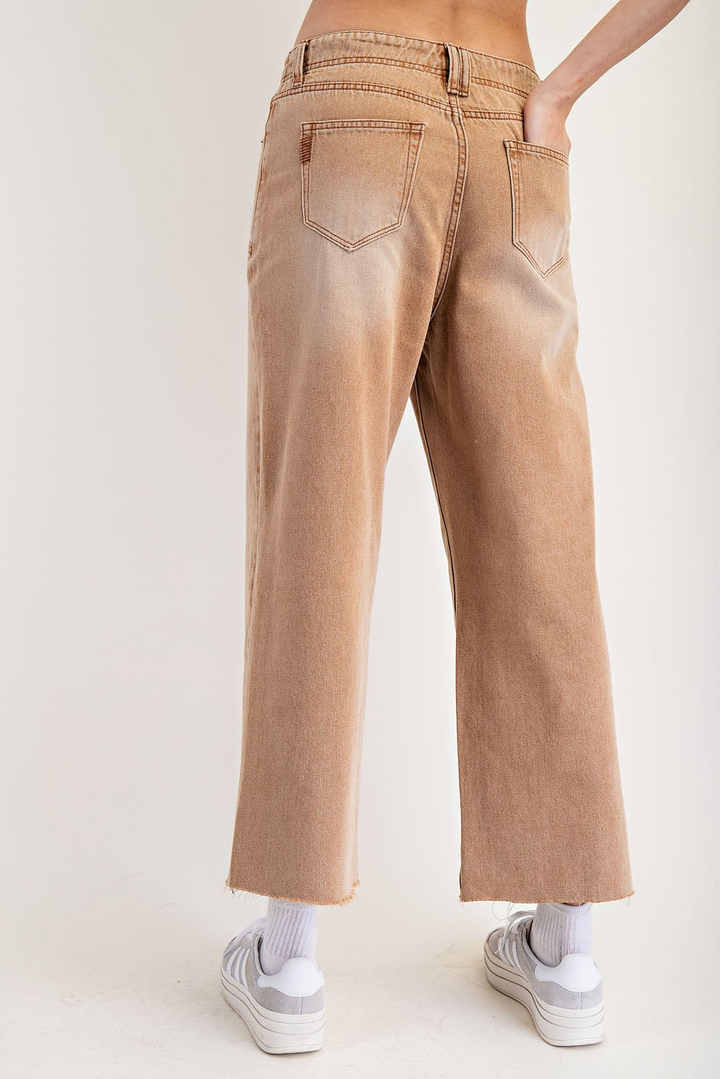 Raw Hem Straight Leg Pants