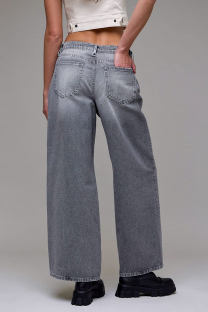 Gray Washed Oversized Baggy Jeans