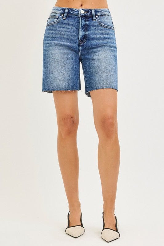 Tummy Control High Rise Mid Length Shorts