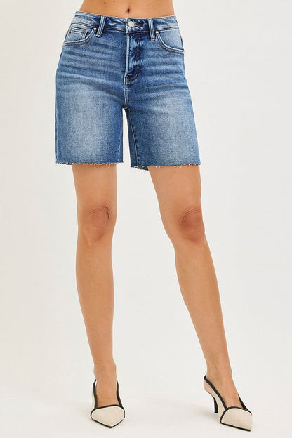 Tummy Control High Rise Mid Length Shorts