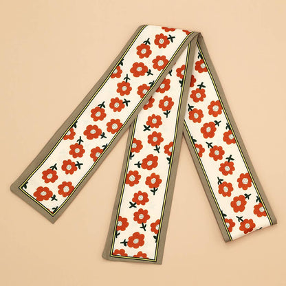 Floral Letter Print Scarf – Headband & Bag Strap_CWASC0061