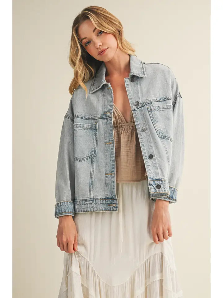 Vintage Wash Pleated Back Jacket