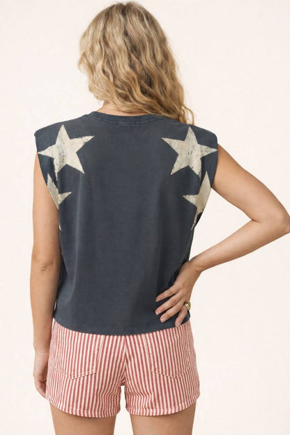 **Pre-Order**  250th 4th of July star shoulder top