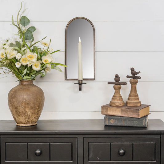 BRONZE MIRROR WALL SCONCE