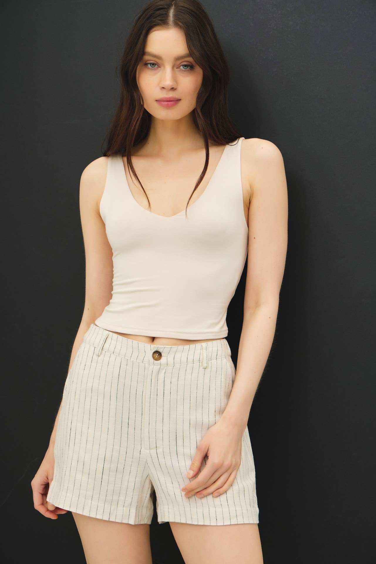 Stripe Linen Shorts