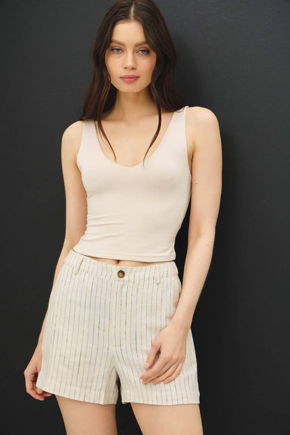 Stripe Linen Shorts