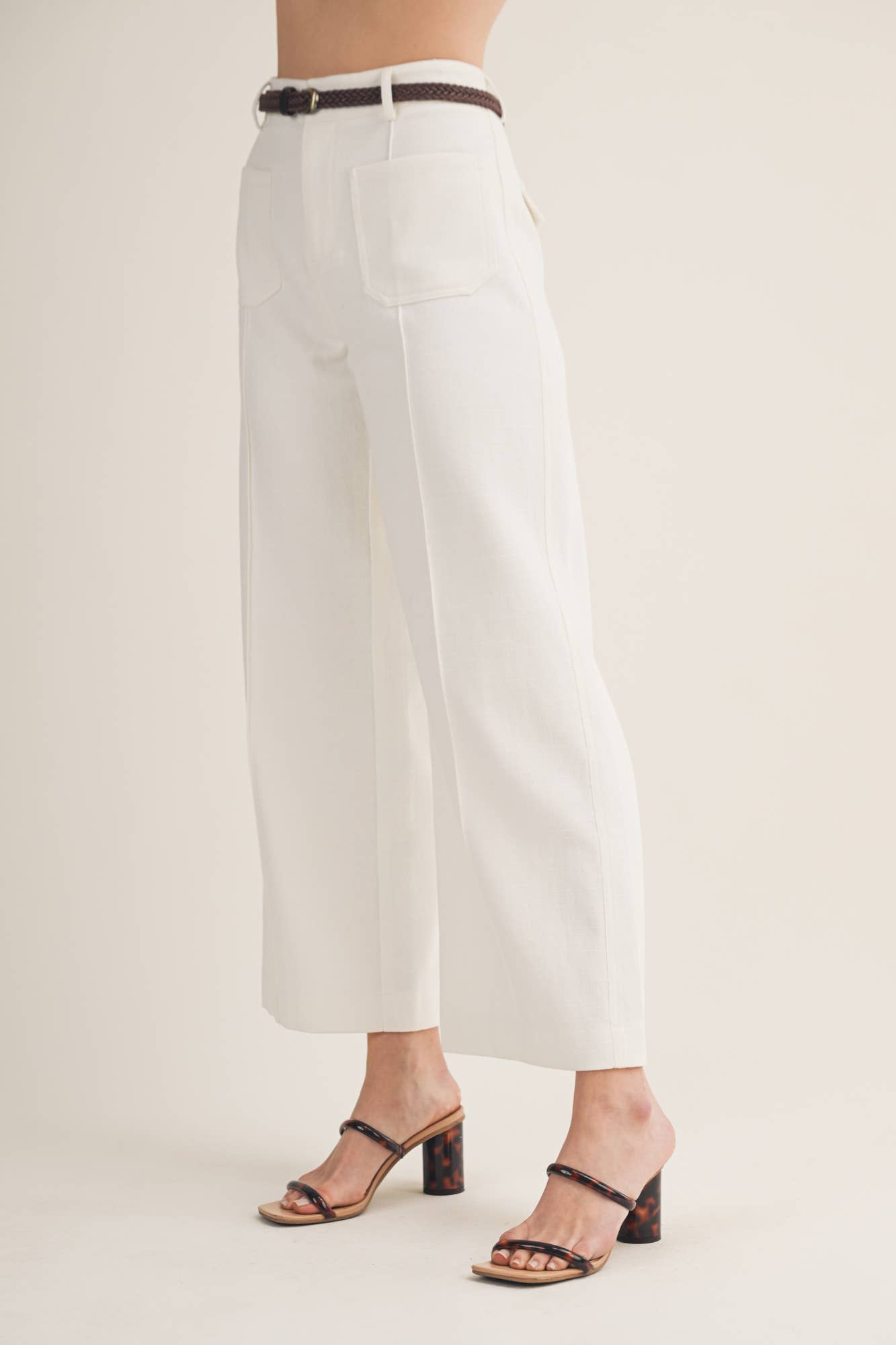 High-Waist Seamed Wide-Leg Trouser