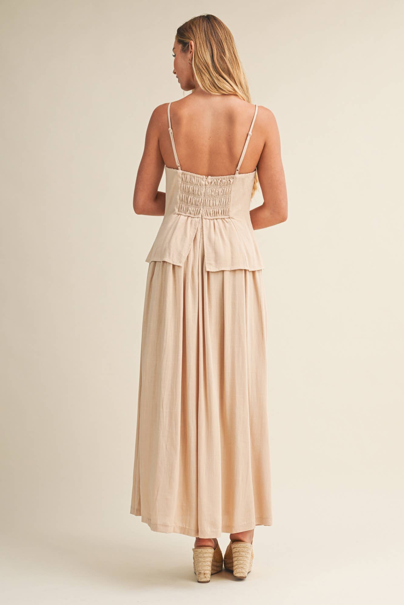 Architectural Tiered Bodice Maxi Dress