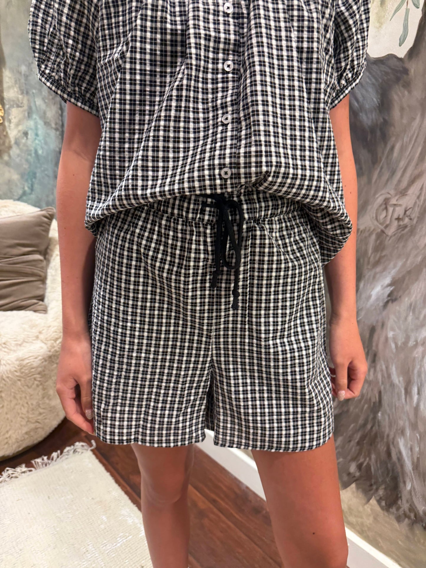 Laurel Textured Gingham Shorts