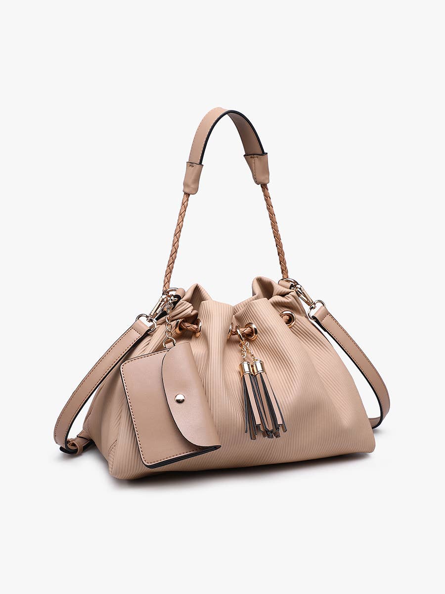 M2815 Aaliyah Pleated Drawstring Bucket Bag w/ Removable Coin Pouch