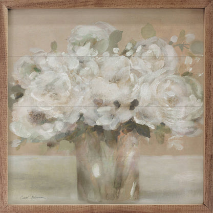Tender White Blooms 2 By Carol Robinson Wooden Art Print