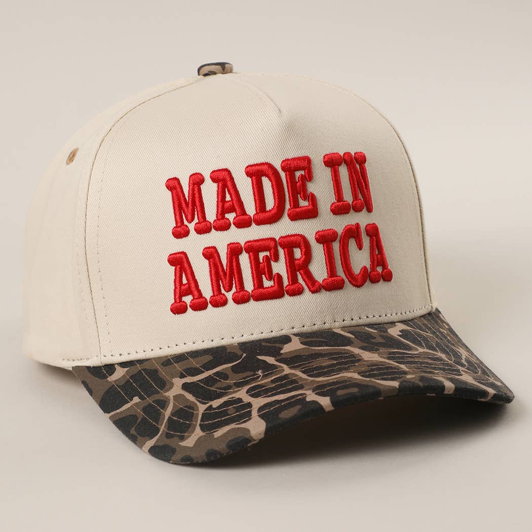 MADE IN AMERICA 3D Embroidered Two-Tone Leopard Brim Trucker