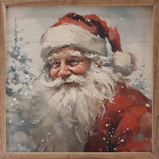 Snowy Santa Portrait Art Print