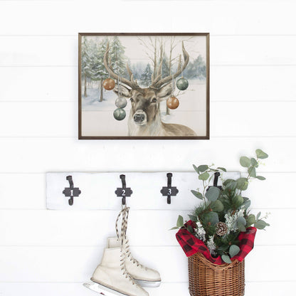 Christmas Deer By Leslie Trimbach Art Print