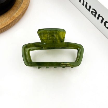 Classic Rectangle Hollow Claw Clip, Acetate Square Hair Clip