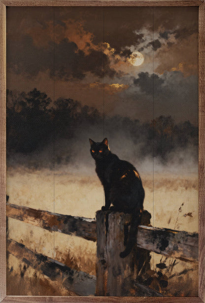 Black Cat On Fence