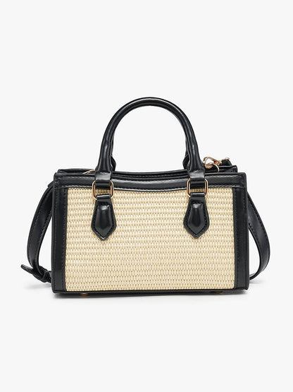 M2824 Harmony Straw Crossbody w/ Bamboo Handles & Crossbody Strap