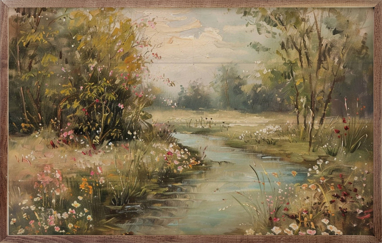 Spring Stream Wooden Art Print