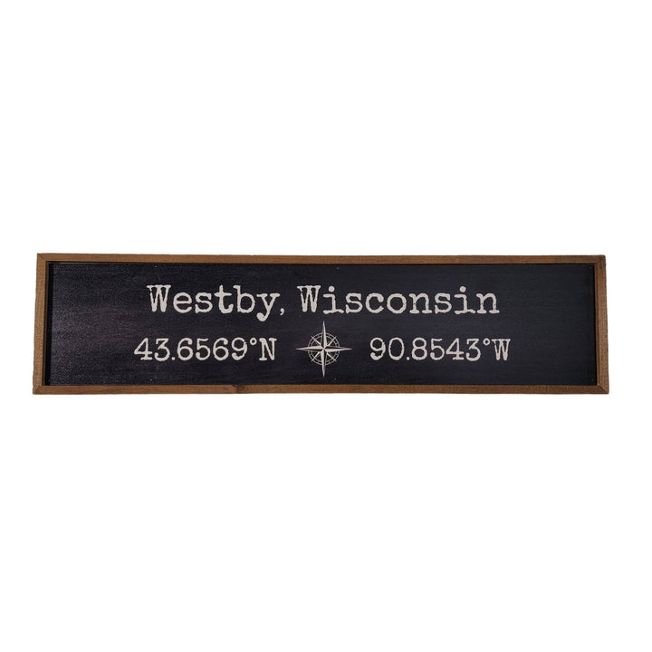 Custom Coordinate Name Drop Sign With Compass