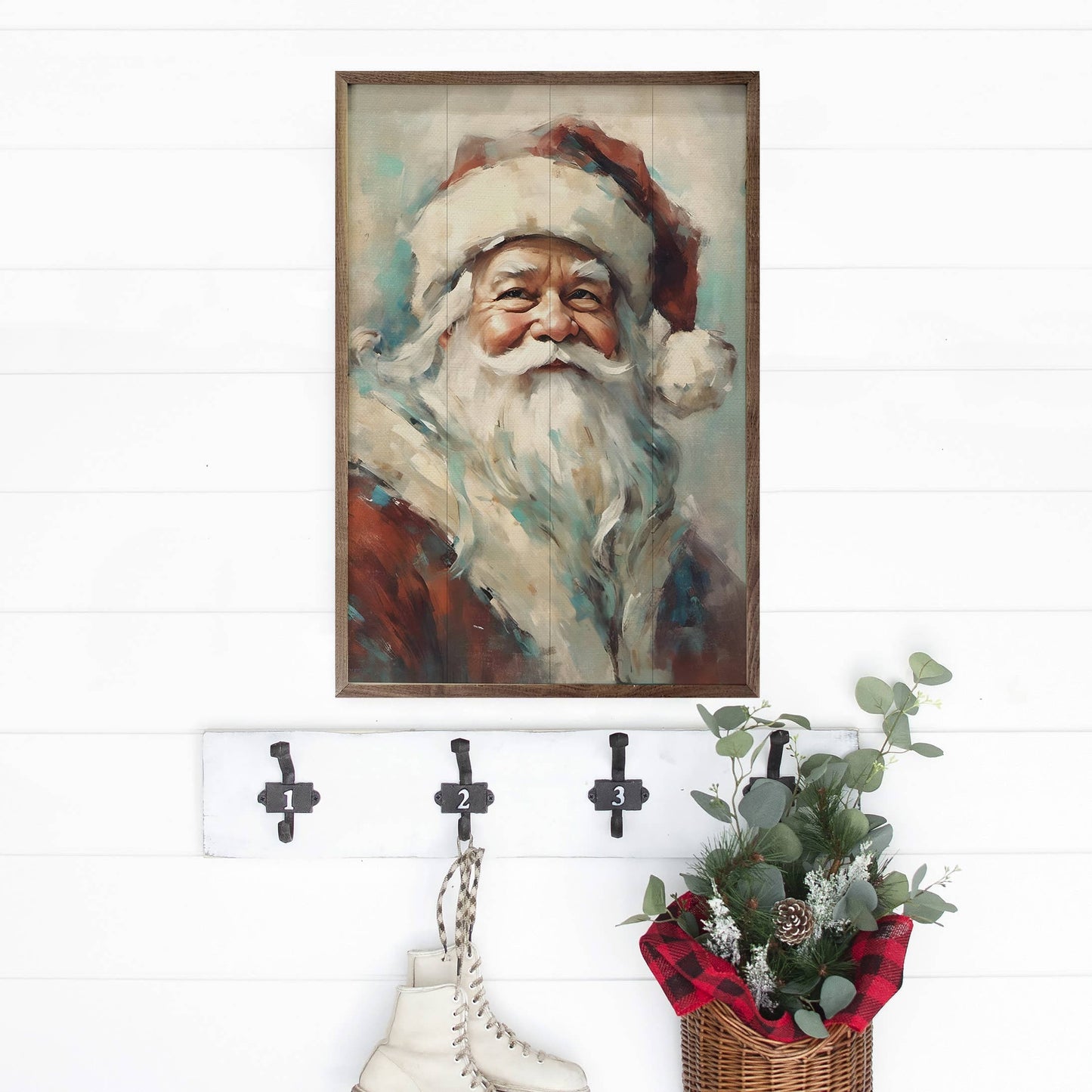 Red Santa Portrait Art Print