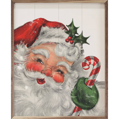 Santa With Candy Cane Art Print