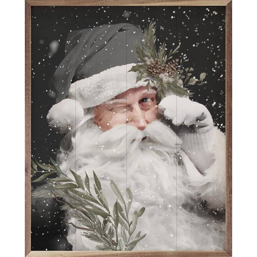 Grayscale Santa Claus Art Print