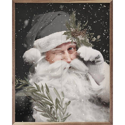 Grayscale Santa Claus Art Print