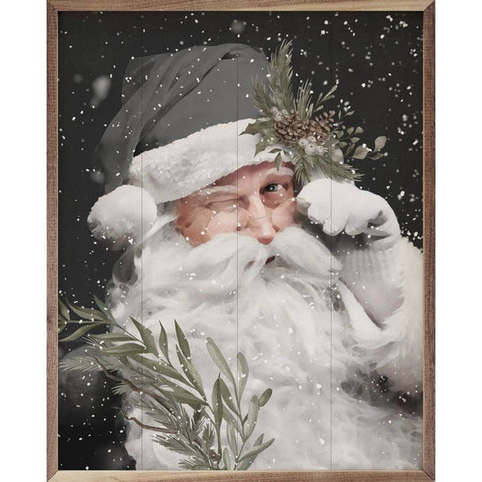 Grayscale Santa Claus Art Print