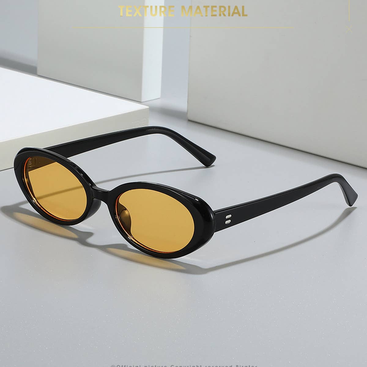 RETRO SMALL OVAL FRAME SUNGLASSES_CWASG0479: BROWN1 / (OS) 2