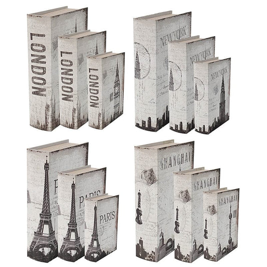 City Vintage Inspired Book Boxes - 3 Cities, 3 Sizes Available