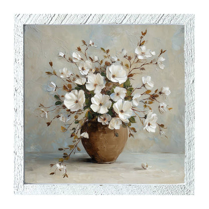 Copper Vase with White Floral Bouquet