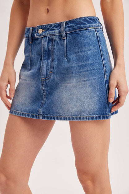 Low Rise Denim Skort