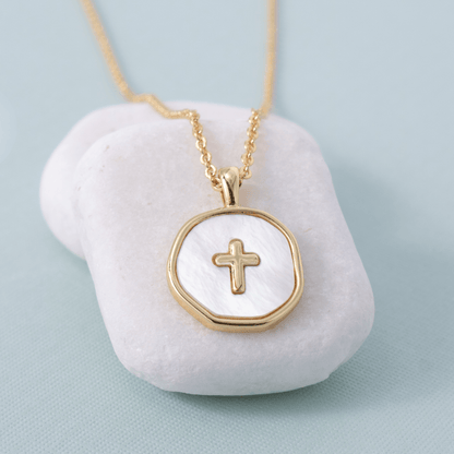 Shell With Cross Pendant Necklace