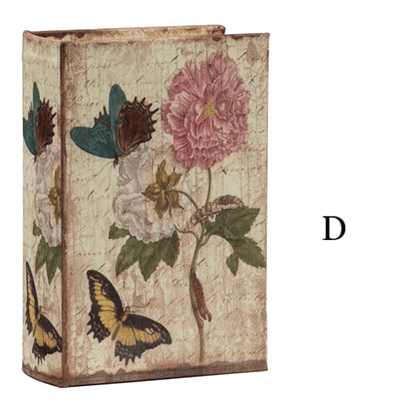 5.5x3.9x1.8" Nature Lover's Book Boxes, Flowers - Assorted Designs